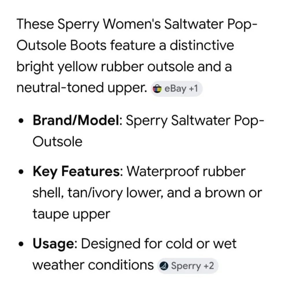 Sperry Women's Saltwater Pop-outside Boots Waterproof Rubber Shell Lace-up 8.0 M